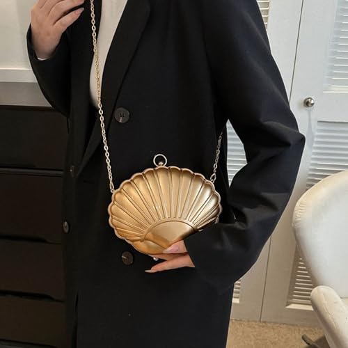Image of Women Seashell Evening Bag Purse Mermaid Chain Strap Clutch Handbag Shoulder Bag | Seashell