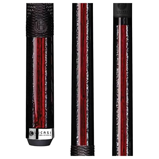 LUCASI LP15 Cue, Midnight Black, Cocobolo/Silver Crush Inlay, Pinnacle Carbon Fiber Composite Shaft