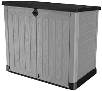 Large Grey Durable Plastic Storage Unit Box Garden Outdoor Shed For Wheelie Bins Tools Bikes & Lawn Mowers