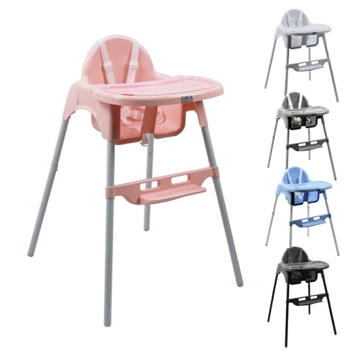 Monsieur Bébé - Chaise haute enfant, réglable hauteur et tablette - Plusieurs coloris