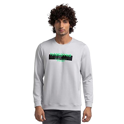 Image of Spykar Men's Cotton Round Neck Sweatshirt
