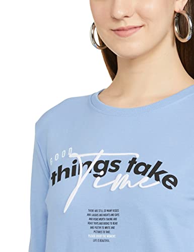 Image of Max Women Cotton Printed Round Neck Sweatshirt