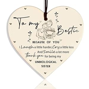 Friend Plaque, Friendship Gifts for Women Birthday Special Wooden Heart Hanging Thoughtful Plaques Decorations Novelty Sign Memorial Quote Love Xmas