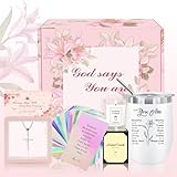 Regalos cristianos para mujeres, regalos inspiradores para mujeres con tarjetas de las Escrituras, collar de cruz, regalos religiosos para Acción de Gracias, Pascua, cumpleaños, regalos espirituales