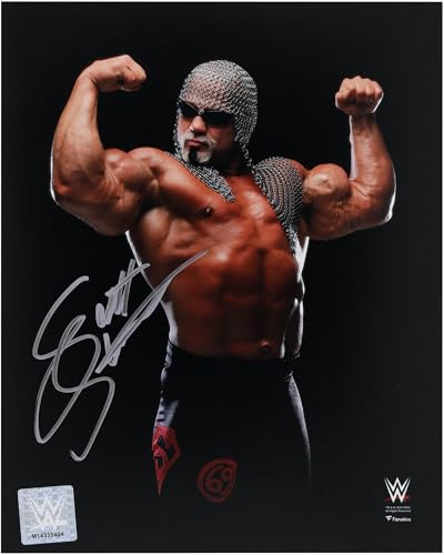Scott Steiner WWE Autographed 8' x 10' Flexing Photograph - Autographed Wrestling Cards