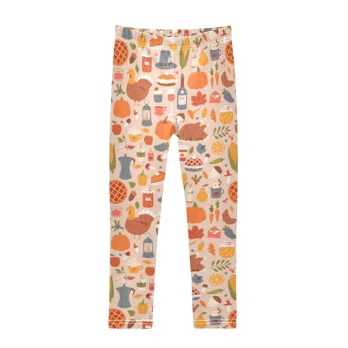 Girls Leggings Turkey Corn Pumpkin Wine Toddler Girls Clothes Leggings for Girls Toddler Girls Leggings 3-4T