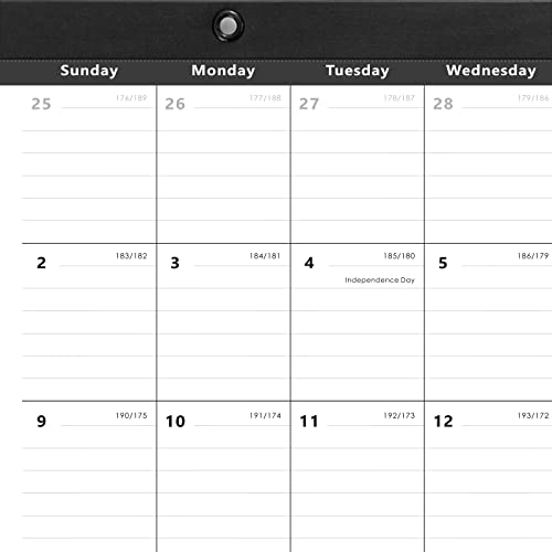 Nekmit Yearly Monthly Desk Pad Calendar, Wall Calendar For Planning, Ruled Blocks, Black #TOP2