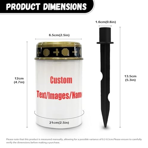 Image of Customizable Pattern Text Waterproof Cemetery Solar Light Flameless Candle Automatic Landscape Path Light Outdoor Solar Light Grave Decor