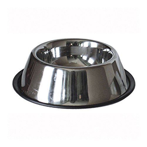 Mcage Adjustable 3-Quart Double Wrought Iron Chew Free Stainless Steel Dog Cat Pet Diner Food Water Bowls