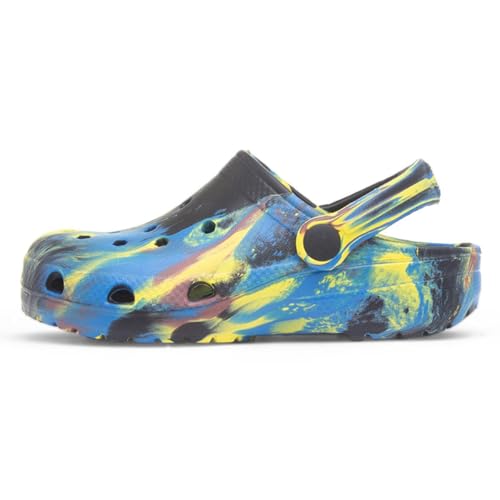 Shoe Zone - Boys Black Multi Marble Slip On EVA Clog - Size 3 UK - Black