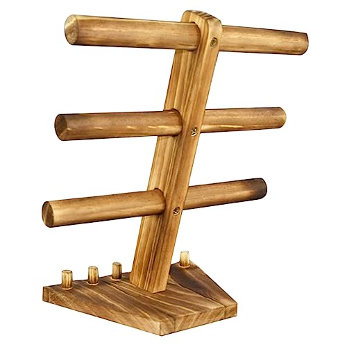 Ciieeo Jewelry Display Rack Organizer for Bracelets Watches Bangles and Rings Wooden Storage Stand for Home and Jewelry Stores Elegant Decorative