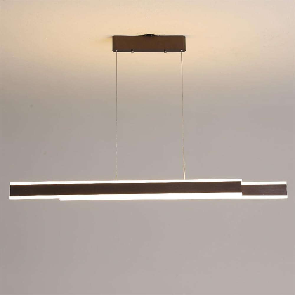 Lampe suspendue LED moderne en aluminium brossé 31,5 pouces
