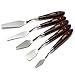 CONDA Palette Knife Painting Stainless Steel Spatula Palette Knife Oil Paint Metal Knives Wood Handle (Red 5 Piece)