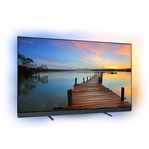 TV OLED+ Ambilight Philips 55OLED909/12 139 cm 4K UHD 2024 Gris Métal