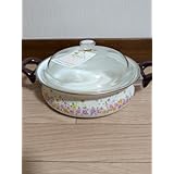 サンコーウェアホーロー鍋 花柄 レトロ