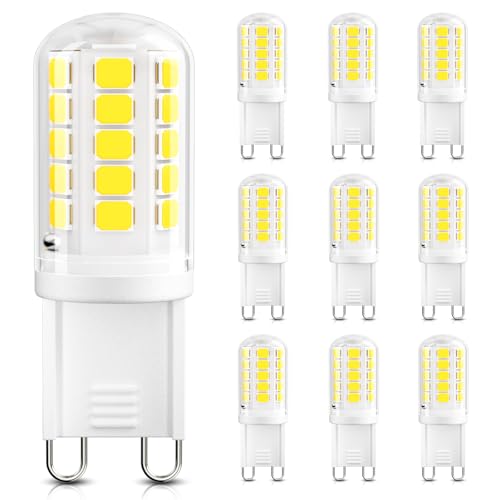 DiCUNO G9 LED�d�� 40W���� 4W �����F 6000K 400LM G9 �o�C�s�� LED�d�� �V�����f���A���C�g�p �����s�� G9�n���Q���d�� �y���_���g���C�g �ƒ�p�Ɩ��p 10�p�b�N