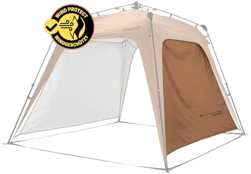 Lumaland Outdoor Seitenteil für Pop Up Pavillon | Seitenwand für Gartenzelt & Camping & Partyzelt | 225 x 155 x 132,5 cm | Passend für Lumaland Indoor & Outdoor Pavillons [Kamel-Br