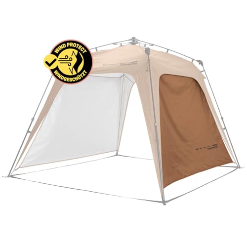 Lumaland Outdoor Seitenteil für Pop Up Pavillon | Seitenwand für Gartenzelt & Camping & Partyzelt | 225 x 155 x 132,5 cm | Passend für Lumaland Indoor & Outdoor Pavillons [Kamel-Braun]