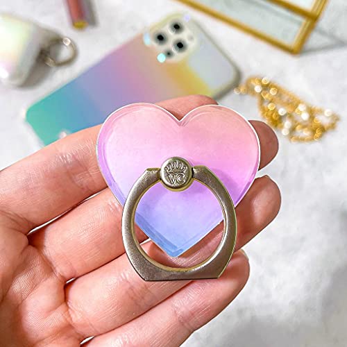 Image of Velvet Caviar Cell Phone Ring Holder - Finger Ring & Stand - Improves Phone Grip Compatible with iPhone, Galaxy and Most Smartphones (White Opal Heart)