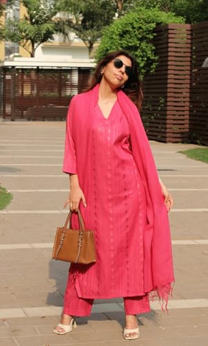 Image of ANNI Designer Women's Rayon Viscose Printed Straight Kurta with Pant and Dupatta Set | Elegant Ethnic Kurta Pant Dupatta Outfit for Women | Office Festive Casual Wear
