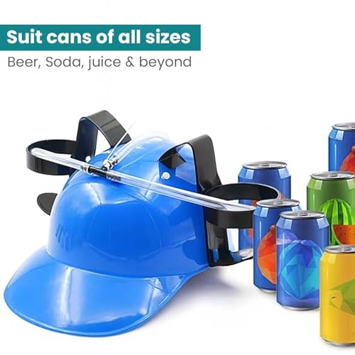 Image of Go Hooked Party Drinking Hat with Dual Can Holders & Straw Tube | Adjustable Drinking Helmet for Parties, Events, Games and Celebrations, Hands Free Beverage | Fits Most Head Sizes