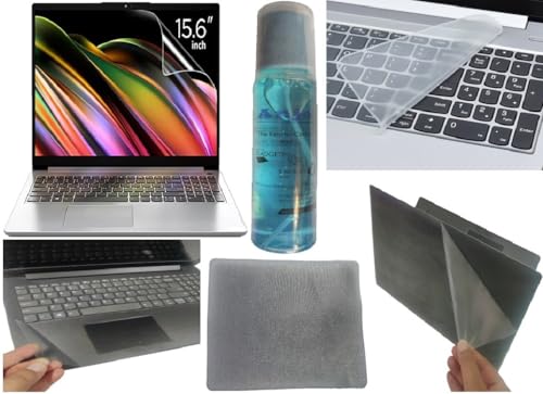 Image of Anjo 6 in 1 Combo of Laptop Screen Protector, Keyguard, Lid and Trackpad Area Lamination (Transparent), Cleaning Gel and Mouse Pad for All 15.6 inches with 16:9 Display Aspect Ratio Laptops.