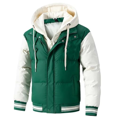Chaqueta De Algodón Con Capucha Street Trend Para Hombre Chaqueta De Cuero Con Lavado En Contraste Impermeable A Prueba De Viento Al Aire Libre EN8 XL