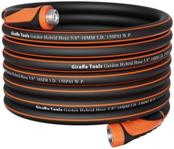 Giraffe Tools Garden Hose 50ft x 5/8", Water Hose Heavy Duty, Flexible, Lightweight Hybrid Hose with Swivel Handle, Male to Female Fittings, Burst 600 PSI - Thumbnail 2