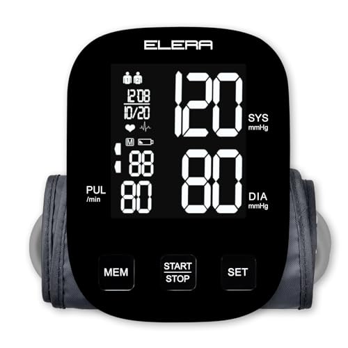 ELERA Blood Pressure Monitors for Home Use, Automatic Upper Arm Blood Pressure Monitor with Large Cuff (9
