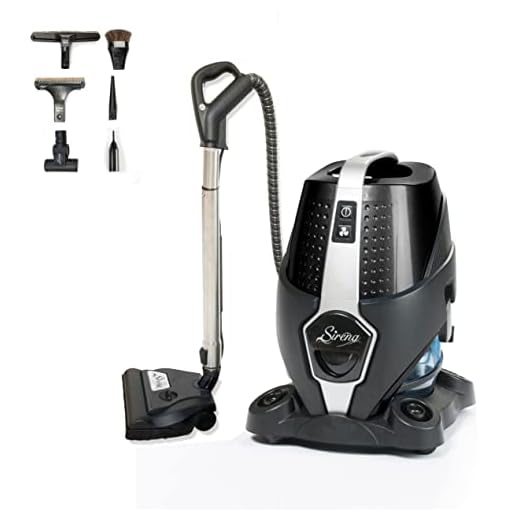 Sirena Bagless Vacuum Cleaner Black Platinum - Water Filtration Pet Vacuum with HEPA Filter and Turbo Brush - Hardwood Floor Sweeper, Air Purifier and Essential Oil Aroma Diffuser