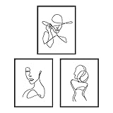 3-teiliges Poster, minimalistische Linienkunstdrucke, abstrakte Linie, Wandkunst, Poster...