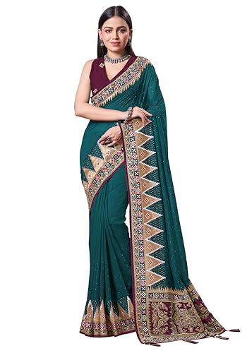 Image of Jaanvi fashion Women's Pasapalli Design Sambalpuri Silk Saree with Swarovski Work & Blouse Piece