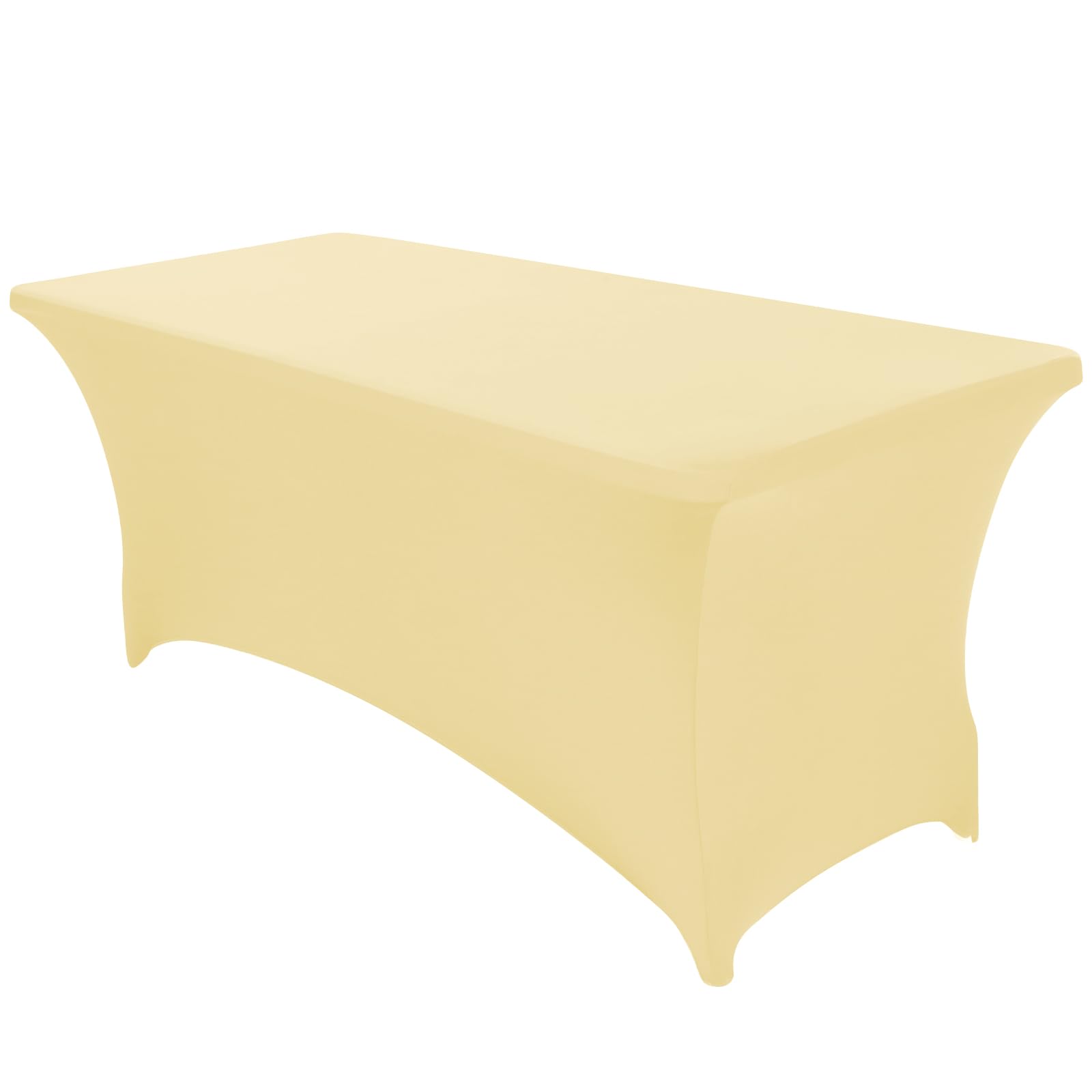 SEPARO 1 Pack 6 Ft Beige Table Cover Fitted Rectangular Tablecloth