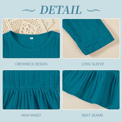 Image of Toddler Baby Girl Long Sleeve Dress Girls Knit Sweater Dresses Tiered Kids Swing Holiday Clothes Fall Winter