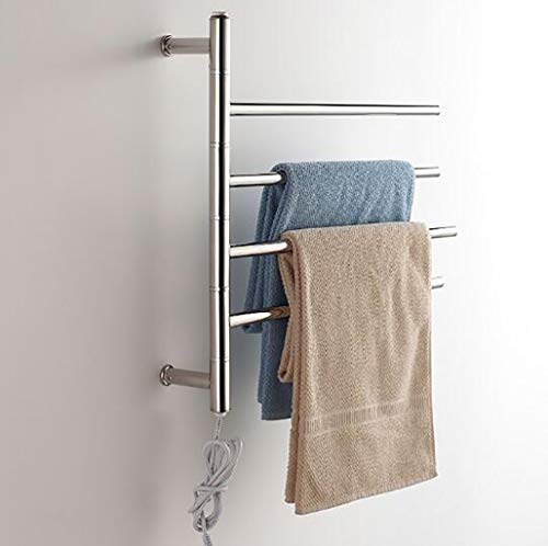 GHGJU Electric Heated Towel Rail, Bathroom Heated Towel Rail Radiator,Bathroom Drying Rack Stainless