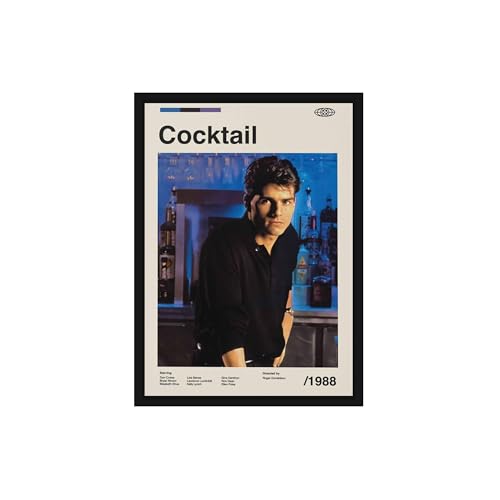 Image of BLINKART Cocktail Vintage Movie Poster Frame 8x12 Inch | Premium 300 GSM Paper Wall Print | Mid Century Vintage Film Artwork for Home, Bedroom, Living Room, Office | Framed Photo Decor