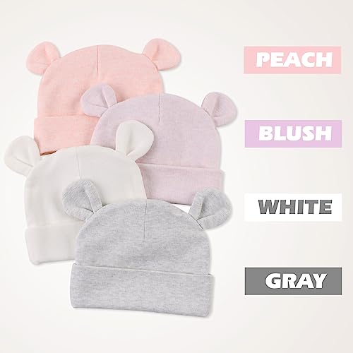 Image of JANGANNSA Cotton Newborn Baby Girls Hat Spring Newborn Boys Hat Cute Rabbit Infant Beanie