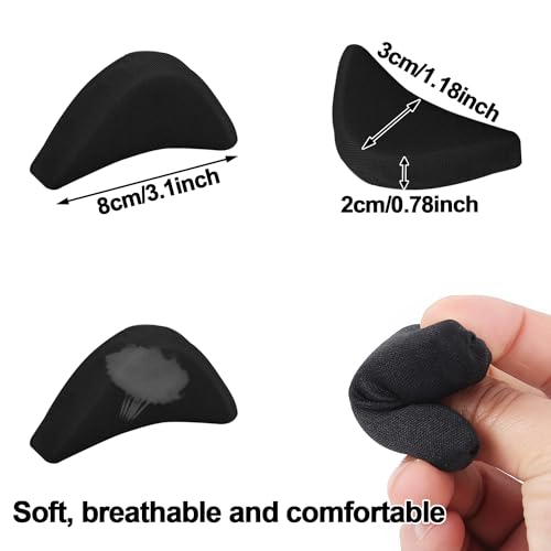 Image of Shoe Inserts - 5 Pairs Toe Cushion Inserts for Loose Shoes; Adjust Fits for High Heels Dress Boots (Black) Half-Size Reusable Fillers