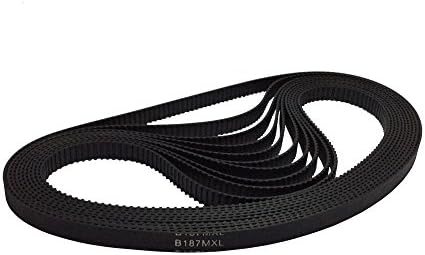 BEMONOC 10pcs/Pack 3D Printer Rubber Belt Closed Loop B187MXL Timing Belt 149.6MXLTeeth 187 Length 379.98mm(14.96 inches) Width 6mm