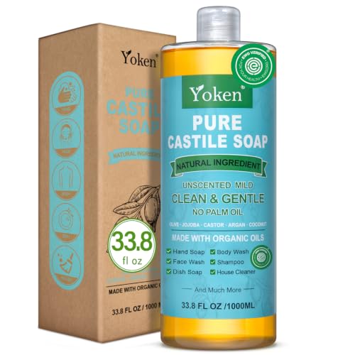Image of Yoken Pure Castile Liquid Soap 33.8 Oz Unscent add Organic Oil EWG Verified