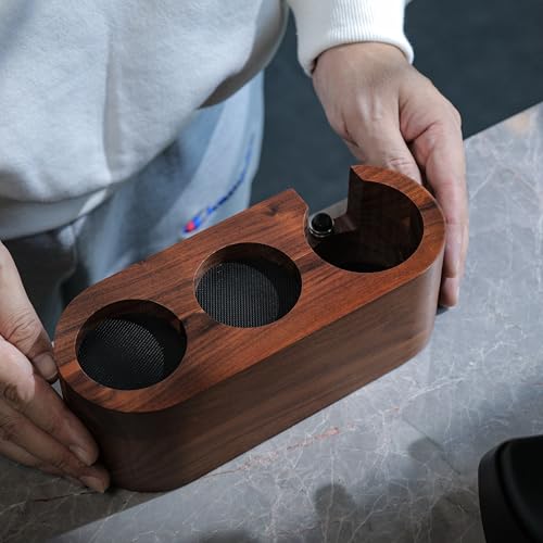 Image of 54mm Espresso Accessories Kit For Breville Bottomless Portafilter, Spring Loaded Tamper, Coffee Distributor & Wooden Tamping Station