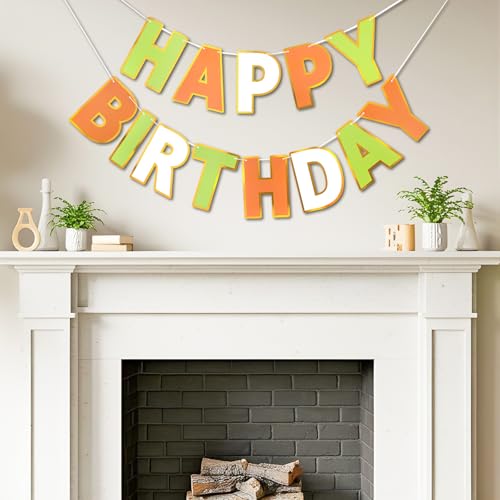 Image of Pre-Strung Happy Birthday Banner Tri-Color Party Decorations