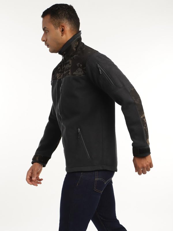 Image of MOUNTMILLER Men's Ripstop Dual Superbond HLKN Fleece Tactical Jacket | Water Repellant | Multi-Pocket | Abrasion-Resistant | Ideal for Outdoor, Hiking & Trekking