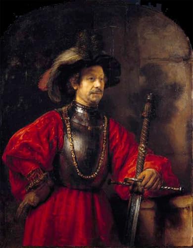 Portrait d'homme en tenue militaire Rembrandt poster d'art de qualité supérieure