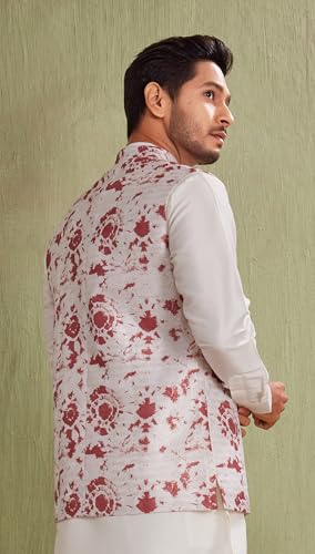 Indian Traditional Jacquard Waistcoat Wedding Festive Occasions Nehru Jacket For Men2