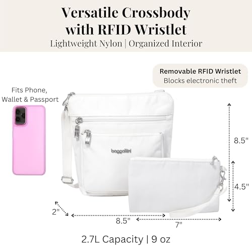 Image of Baggallini Pocket Crossbody Bags for Women 8x8 Small Lightweight Durable Water-resistant Travel Purse W /Rfid