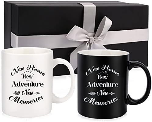 Xourspaty Housewarming Gifts for New Home, New Homes Gifts for Newlywed Couple Mothers Day House Warming Gifts for Women Men for Best Friends House Owner New Home New Adventure New Memories Mugs