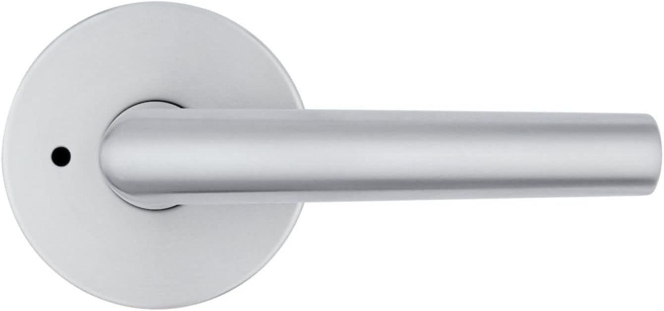 Kwikset 730MILRDT-26D Milan Lever with Round Rose Privacy Door Lock with 6AL Latch and RCS Strike Satin Chrome Finish