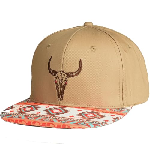 Image of EDTREK Performance Outdoorsman Snapback Truck Hat with Flat Brim - Unique Animal Embroidery