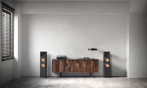 Image of Klipsch Reference Premiere RP-8000F II 2.0 Dual Floorstanding Speaker Pair with Larger 90 x 90 Hybrid Tractrix Horn, 8 inch Cerametallic Woofers for Premium Home Theater Sound in Ebony